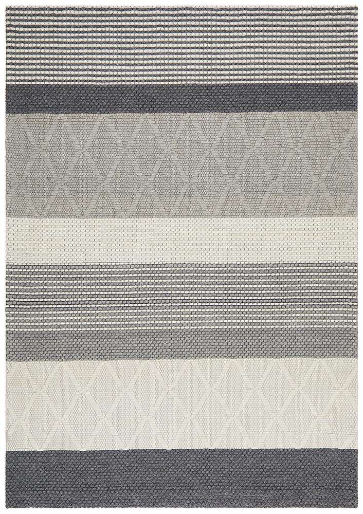 Kelowna Grey & Ivory Braided Wool Rug - Simple Style Co