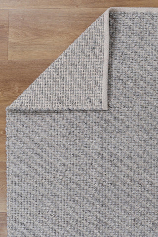 Basalt Grey Wool Blend Textured Rug Front and Back | Simple Style Co