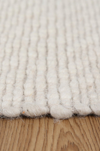 Basalt Ivory Wool Blend Textured Rug Close Up | Simple Style Co