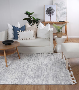 Bilbao Ishka Grey Rug in coastal style living room | Simple Style Co