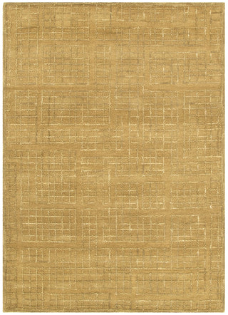 Abasco Citron Knitted Wool Rug in abstract checkered design