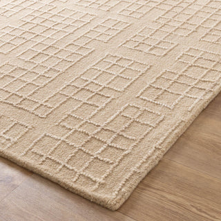 Hand-tufted Abasco Croissant Beige Rug close-up