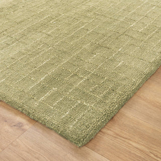 Close-up of Abasco Green Wool Rug texture and design