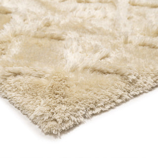 Kitz Beige Cream Diamond Shag Rug