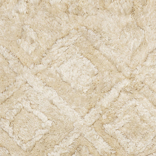 Loopsie - Kitz Beige Cream Diamond Shag Rug Close Up