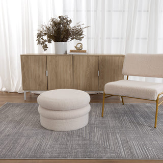 Lara Dimensions Grey Rug styled in living room