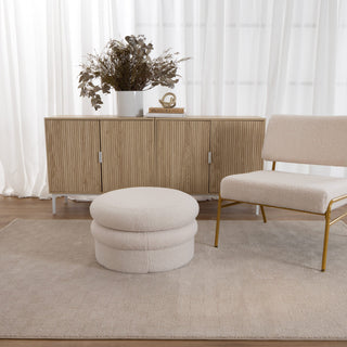 Lara Checkers Beige Rug in living room