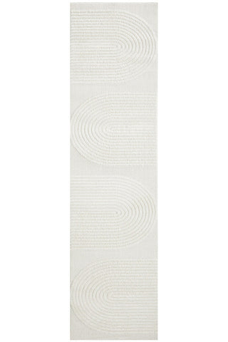 Lotus Abbey White Runner Rug