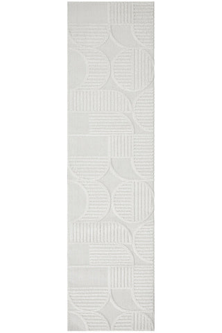 Lotus Leo White Runner Rug