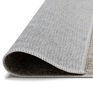 Loopsie Leyton Beige Grey Flatweave Washable Rug Non Slip Backing