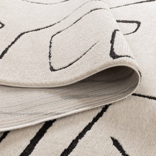 Detail of the power-loomed texture and design of the Mila rug