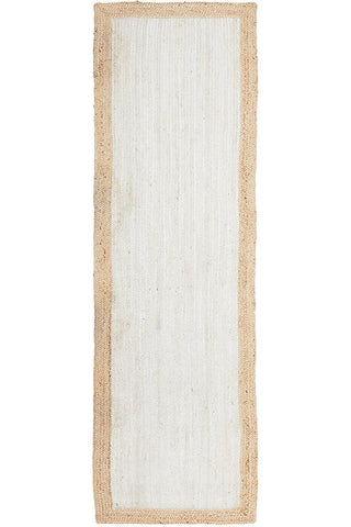 Noosa White Natural Jute Runner