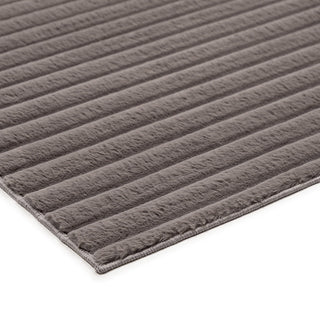 Niseko Charcoal Striped Washable Runner Rug