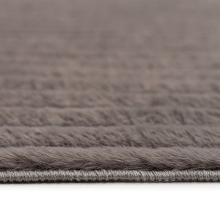 Loospie - Niseko Charcoal Striped Washable Runner Rug Detailed