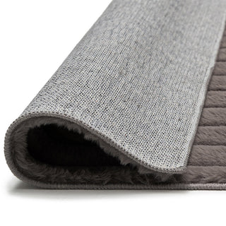 Loospie - Niseko Charcoal Striped Washable Runner Rug Back