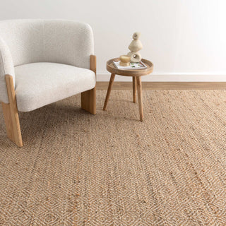 Oslo Natural Jute Flatweave Rug in a modern living room