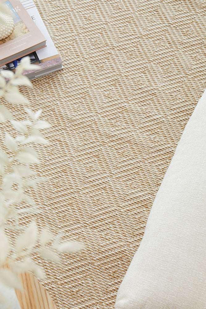 Close up view of the Patio Misty Natural Runner Rug by Rug Culture