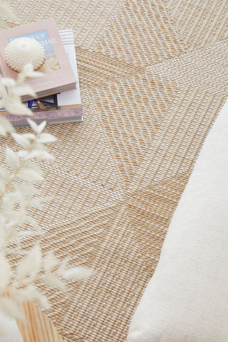 Close up view of the Patio Rico Natural Runner Rug by Rug Culture