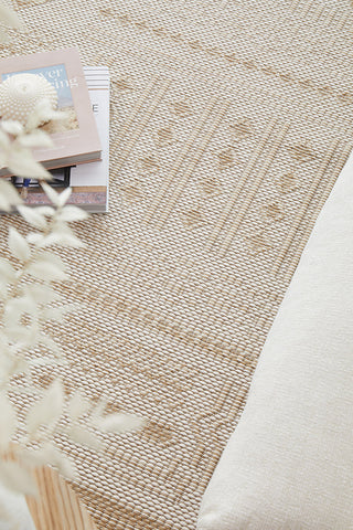 Close up view of the Patio Ziggy Natural Runner Rug by Rug Culture