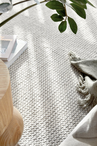 Arles Silver Grey Wool & Viscose Rug