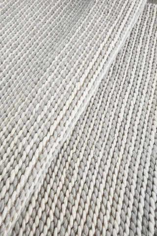 Carina Grey & Ivory Braided Wool Rug