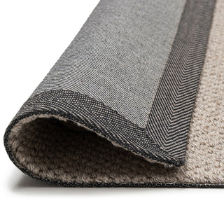 Tula Beige Grey Textured Rug by Loopsie