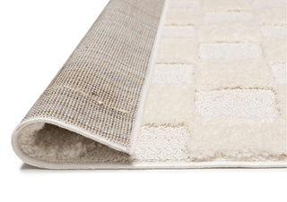 Loopsie Ambra Ivory Checkered Rug front and back