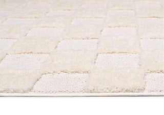 Loopsie Ambra Ivory Checkered Rug side view