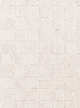 Loopsie Ambra Ivory Checkered Rug close up