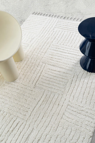 Arbori Ivory Abstract Rug by Loopsie Styled