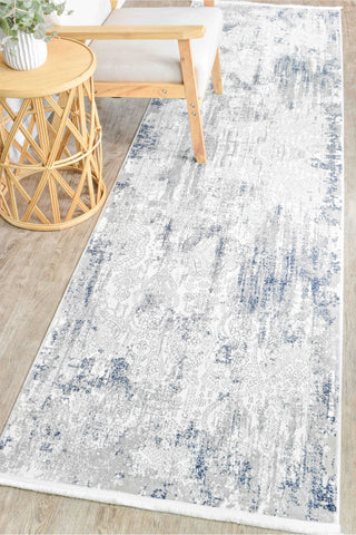 Austex RUGS 80x300cm Phoenix Belle Blue & White Runner