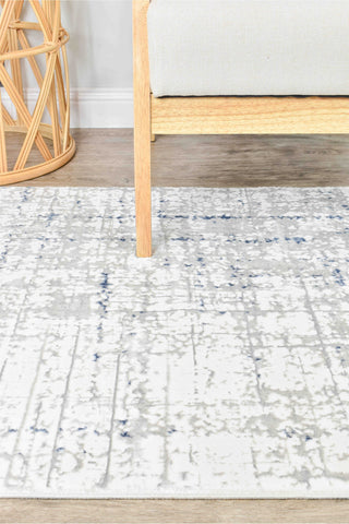 Austex RUGS 80x300cm Phoenix White & Blue Modern Runner