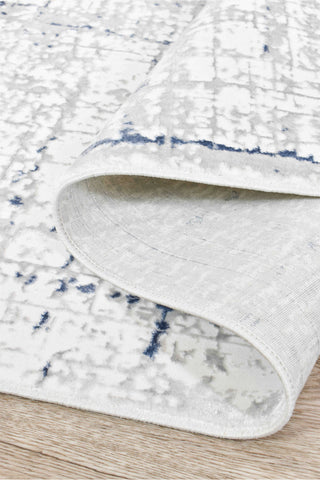 Austex RUGS 80x300cm Phoenix White & Blue Modern Runner