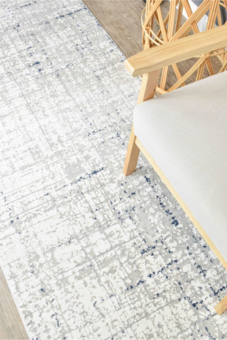 Austex RUGS 80x300cm Phoenix White & Blue Modern Runner