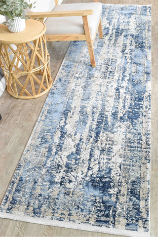 Austex RUGS 80x300cm Rosalind Vintage Blue Runner