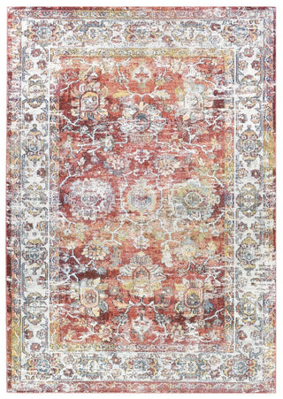 Caria Terracotta Transitional Rug by Austex - Timeless traditional design with warm terracotta tones