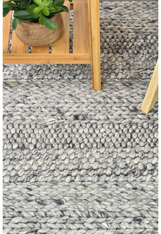 AUSTEX Rugs Normandy Grey Textured Wool Rug