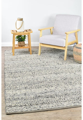 AUSTEX Rugs Normandy Grey Textured Wool Rug