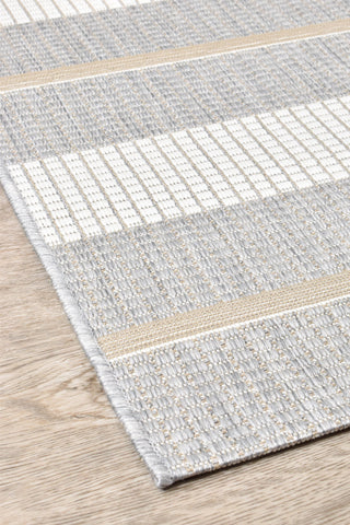 Austex RUGS Omari Grey & Cream Stripe Outdoor Rug