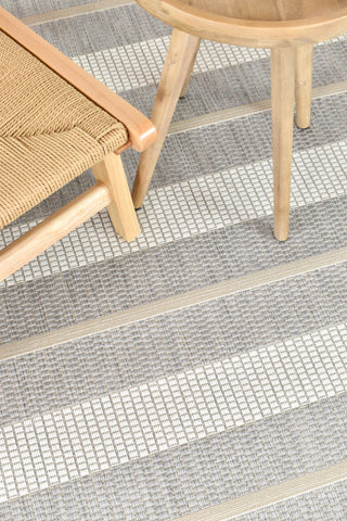 Austex RUGS Omari Grey & Cream Stripe Outdoor Rug