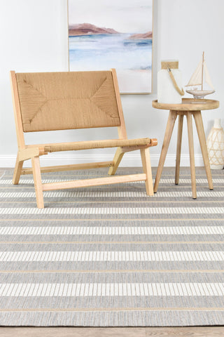 Austex RUGS Omari Grey & Cream Stripe Outdoor Rug