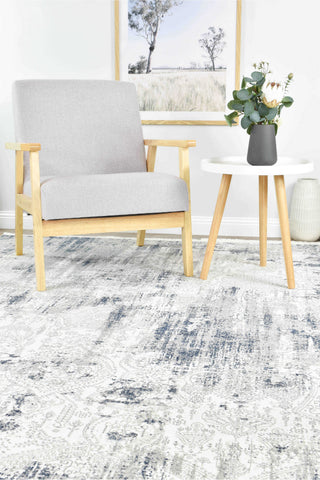 Austex RUGS Phoenix Belle White & Blue Rug