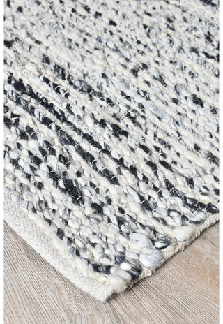 AUSTEX Rugs Sloane Marbled Black & Ivory Wool Rug