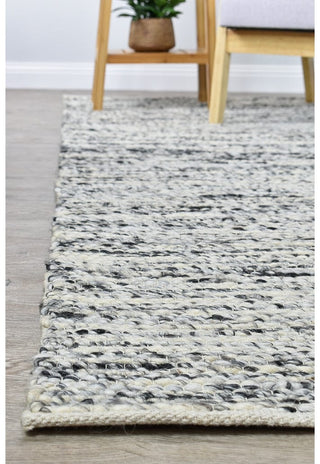 AUSTEX Rugs Sloane Marbled Black & Ivory Wool Rug