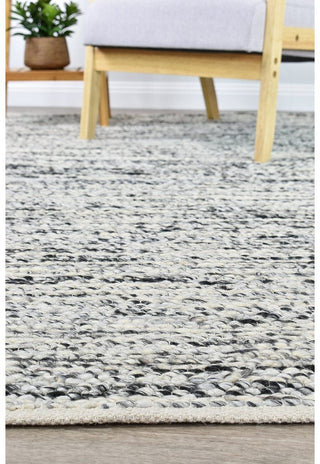 AUSTEX Rugs Sloane Marbled Black & Ivory Wool Rug