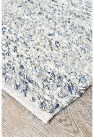 AUSTEX Rugs Sloane Marbled Blue & Ivory Wool Rug