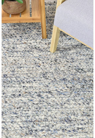 AUSTEX Rugs Sloane Marbled Blue & Ivory Wool Rug