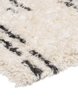 Loopsie Bao Cream and Black Striped Shag Rug Corner