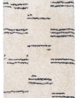 Loopsie Bao Cream and Black Striped Shag Rug