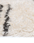 Loopsie Bao Cream and Black Striped Shag Rug Detailed